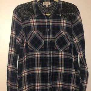 NWOT Express Boyfriend button down flannel